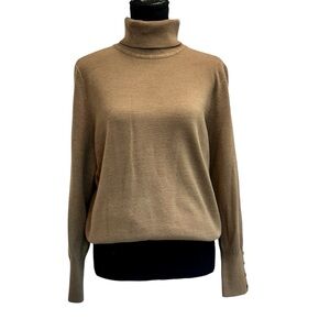 JM Collection camel brown turtleneck sweater long sleeve Sz PL